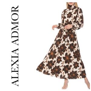 NWOT Alexia Admor Isaliah mock neck floral print maxi